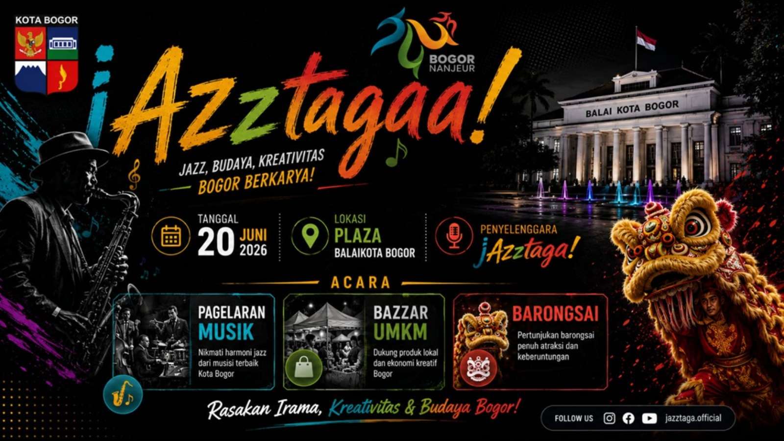jAzztaga! Celebrates Bogor's Anniversary with Music, MSMEs, and Barongsai Performances